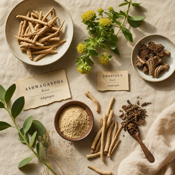 Plantes adaptogènes ashwagandha et rhodiola